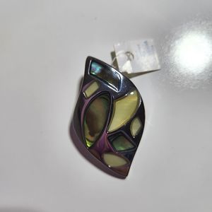 Lia Sophia “Nature Preserve” Silver, Mother of Pearl & Abalone Pendant Slide NWT